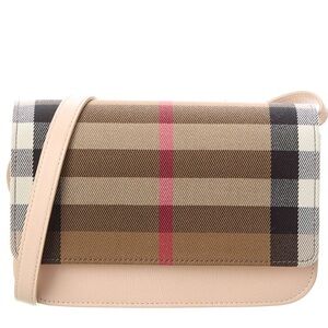 Burberry Madison Crossbody Bag. NWT. Classic Check with Nude Leather. Authentic